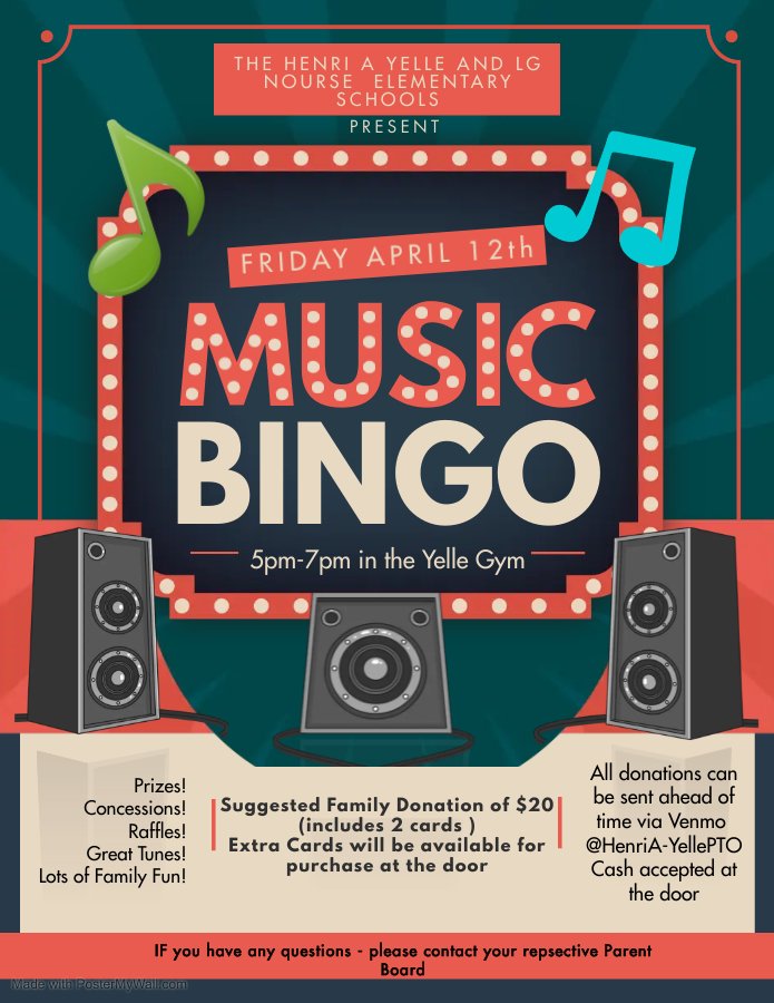 We are gearing up for Music Bingo on Friday! Looking forward to lots of great tunes and a ton of fun 🎶 🎶