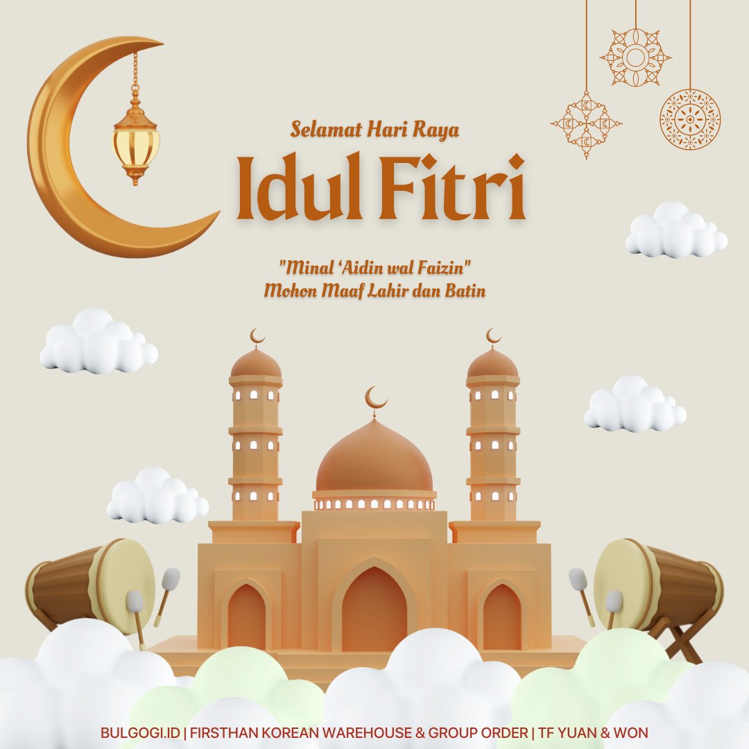Segenap admin bulgogi mengucapkan selamat hari raya idul fitri, minal aidzin wal faizin mohon maaf lahir batin.
Terima kasih buat semua yang sudah jajan bareng bulgogi semoga bulgogi bisa jauh lebih baik untuk kedepannya💛✨