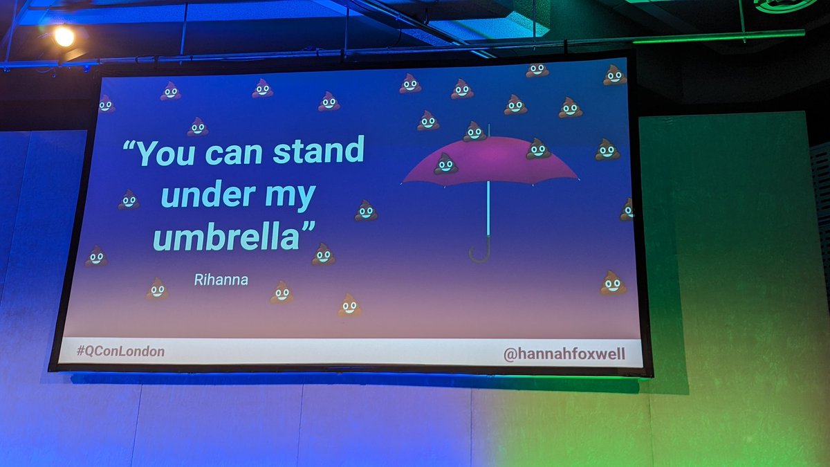 Just Whouah! It was an awesome talk that highlighted how to embody values as a manager keeping authenticity, kindness and power of Reaction! Thanks a lot @HannahFoxwell you made my day @qconlondon /@QCon today! #engineering #cultureoffeeback #umbrella