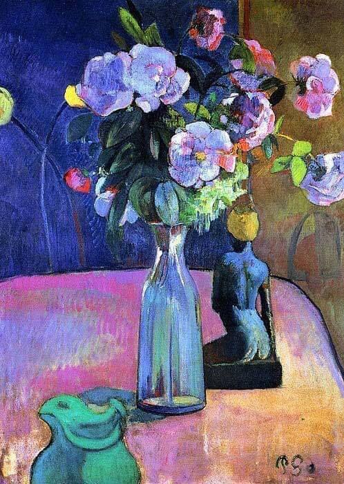 Paul Gauguin 'Roses et statuette', 1867.