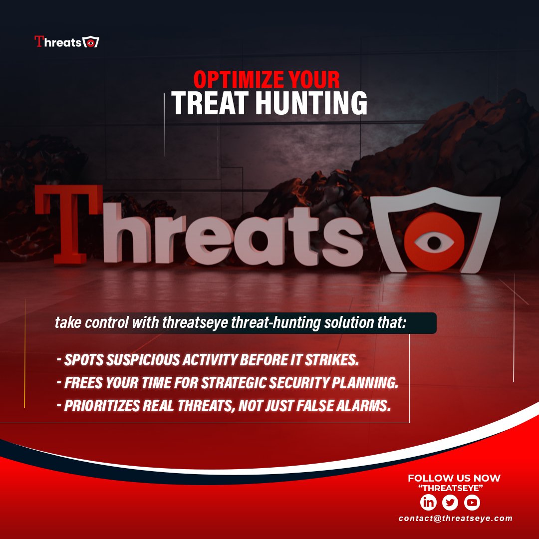 Spots suspicious activity before it strikes.
Frees your time for strategic security planning.
Prioritizes real threats, not just false alarms.
‍🗨️ Learn more at threatseye.com.

#ThreatsEye
#CyberSecurity
#ThreatIntelligence
#DefendingTheFuture
#CyberDefense