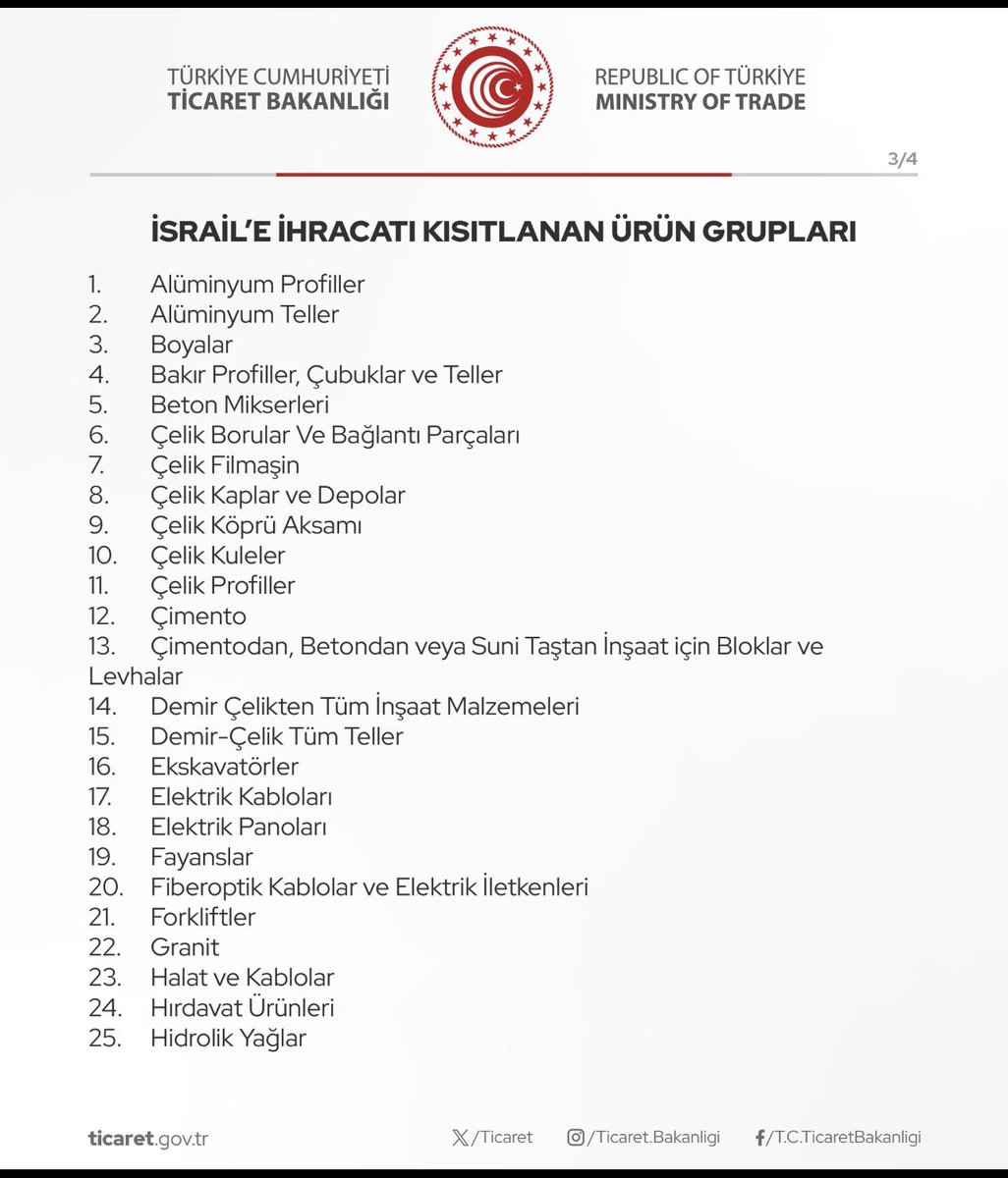 💢Devletin zaten İsrail ile bir ticareti yoktu. Ticareti yapan özel sektör ve Türkiye’de faaliyet gösteren yabancılar ve İsrailli şirketlerdi. 💢Türkiye, 2001’de Kemal Derviş’in IMF’den 16,5 milyar dolar almak için çıkarttığı 15 günde 15 yasadan biriyle Uluslararası Tahkimi