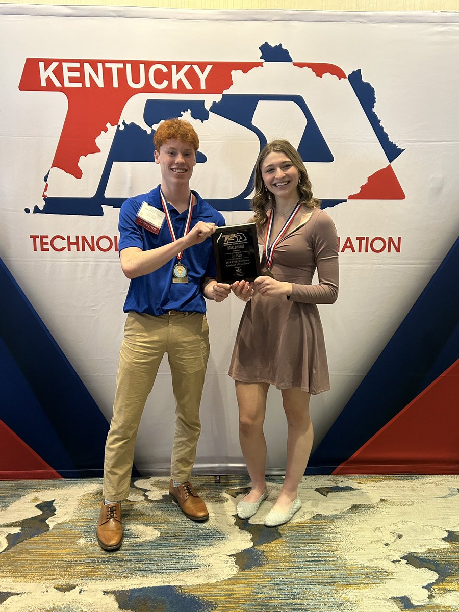 Congratulations! Highlands High School students Jack Wilson and Eliana Niese qualified for nationals in Orlando, Florida, thanks to a first place showing in Data Analytics and Engineering at the Technology Student State competition. Well done! @FTHighlandsHS @Jodar42 @FTSUPT