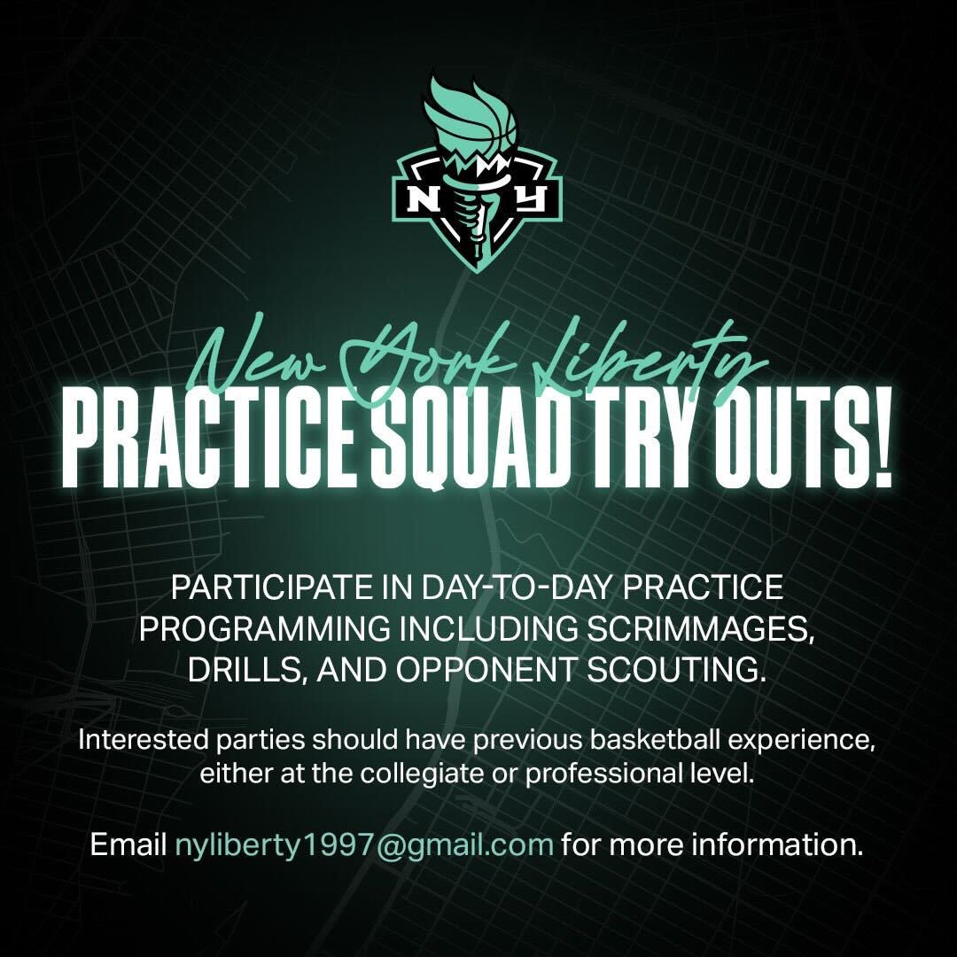 So you think you can ball?! 👀 It’s that time of the year and we’re hosting practice squad tryouts! Join us for day-to-day practices, scrimmages & more! Email nyliberty1997@gmail.com for more info!🗽