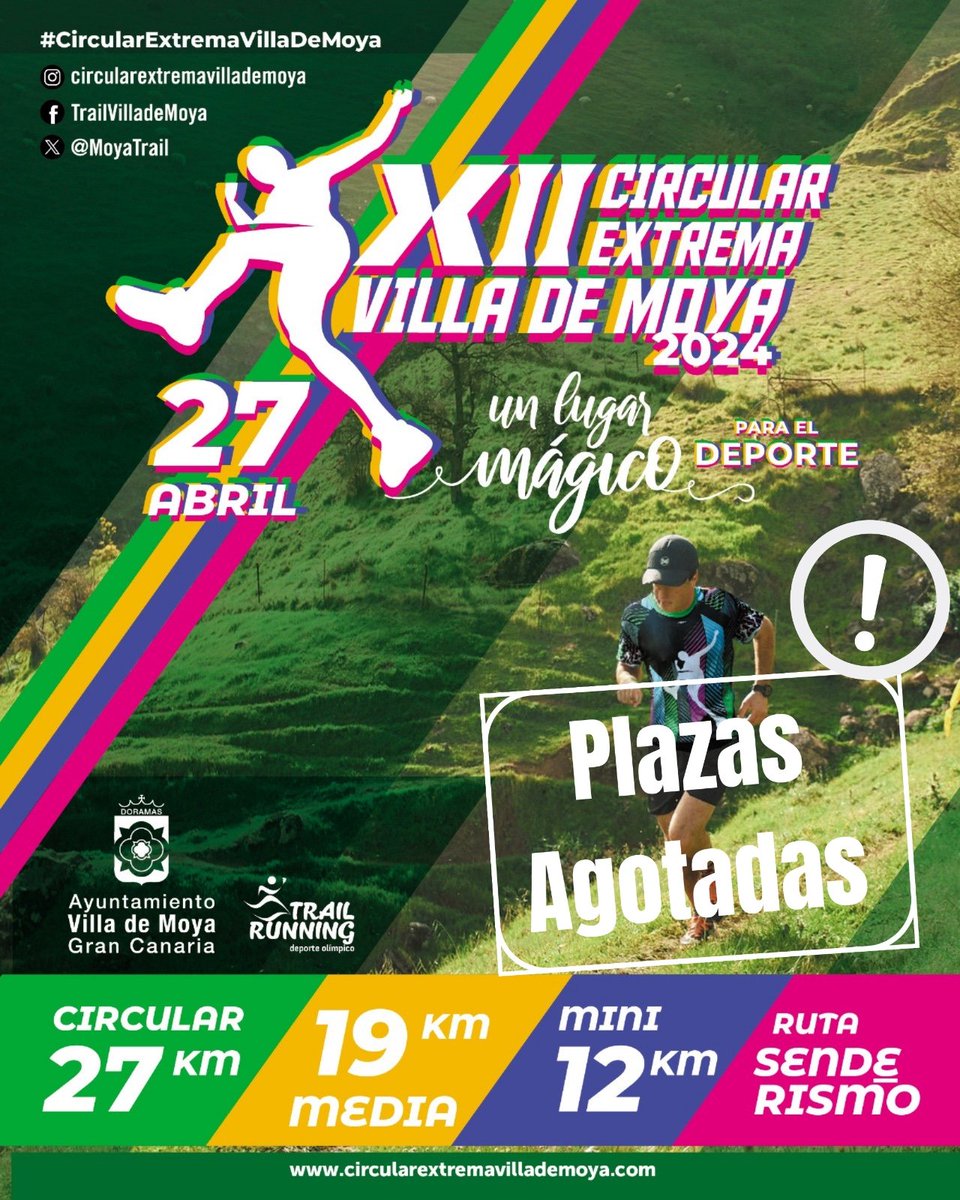 ‼️Plazas agotadas en 24 horas‼️ Muchas gracias a todos y todas. Nos vemos el 27 en la #villademoya.

#circularextremavillademoya