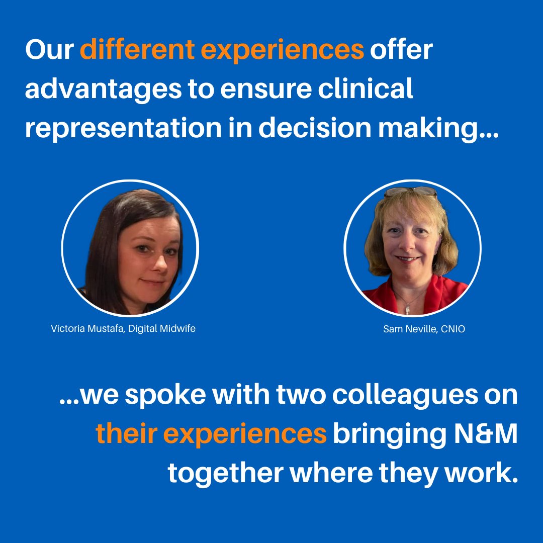 Our different experiences offer advantages to ensure clinical representation in decision making... ...we spoke with @MidwifeDigital @samnevi on their experiences bringing N&M together where they work.