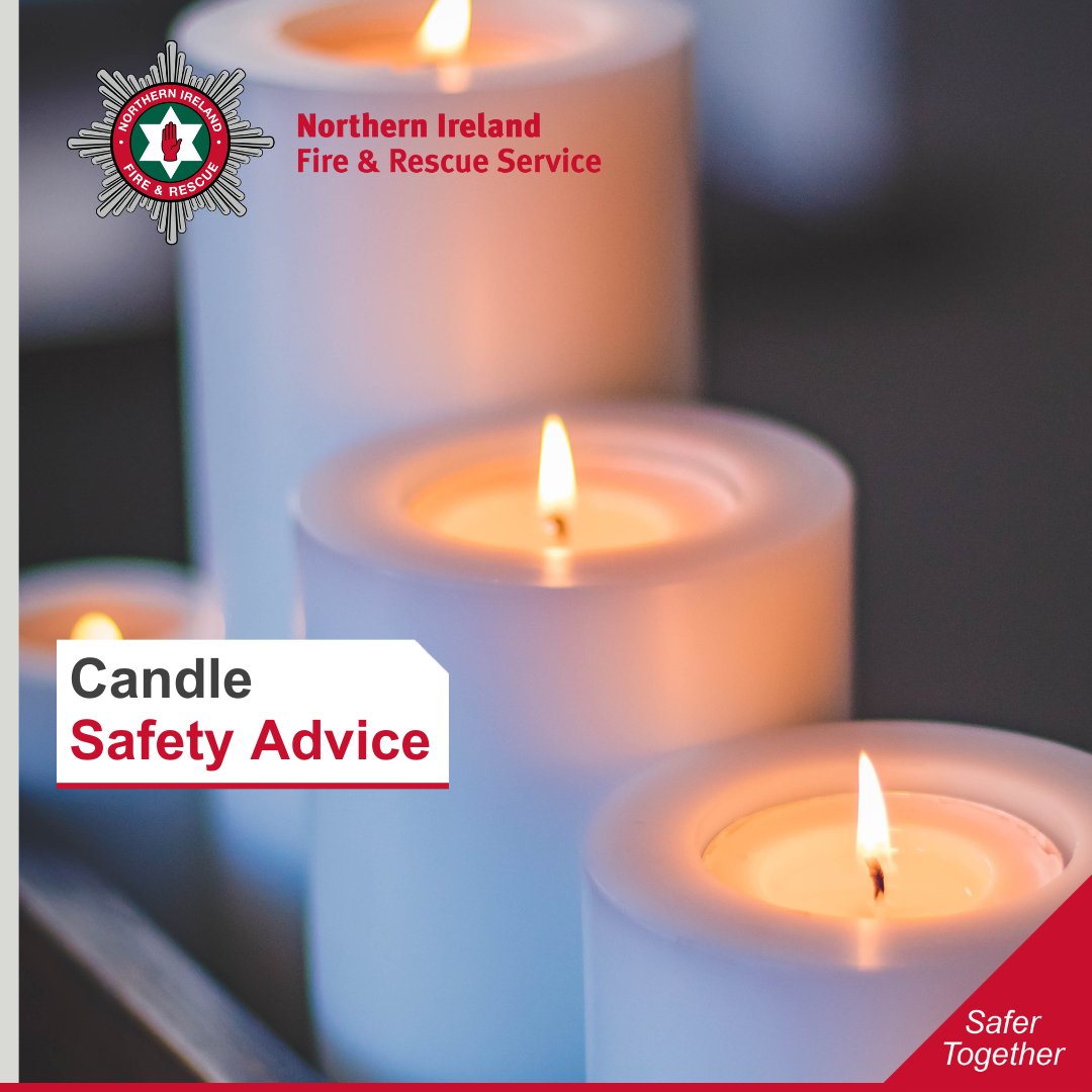 It's important to remember that a candle is an open flame in your home. Make sure to use them safely: 🕯Keep away from flammable items 🕯Use suitable holders 🕯Blow them out when leaving the room 🕯Keep out of reach of children & pets Read more⬇️ nifrs.org/home/staying-s…