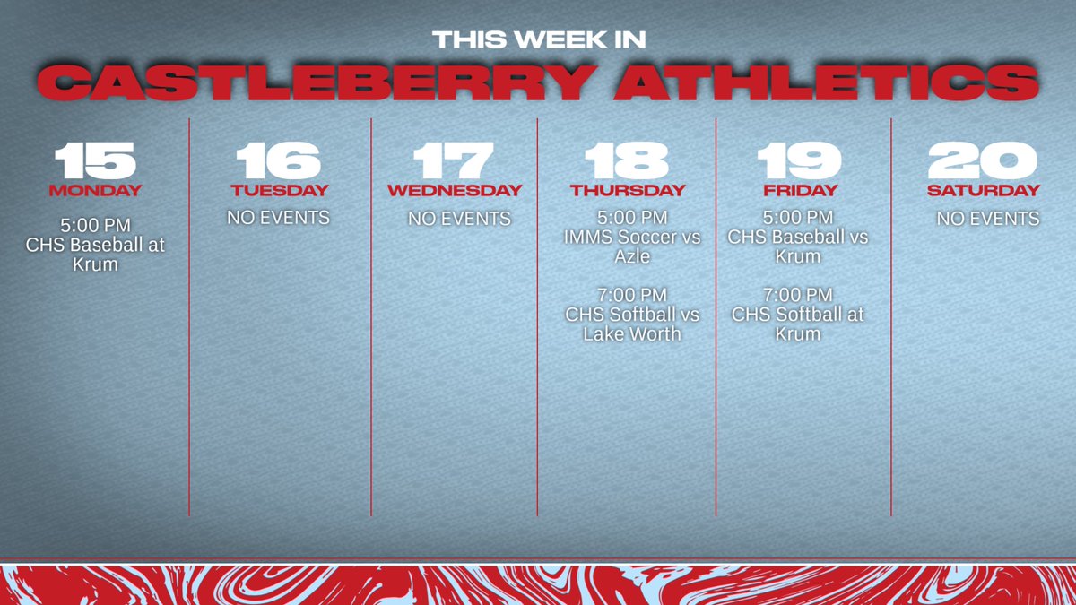 April 15-20 schedule for Lion Athletics featuring the FIRST HOME soccer games for Irma Marsh⚽️