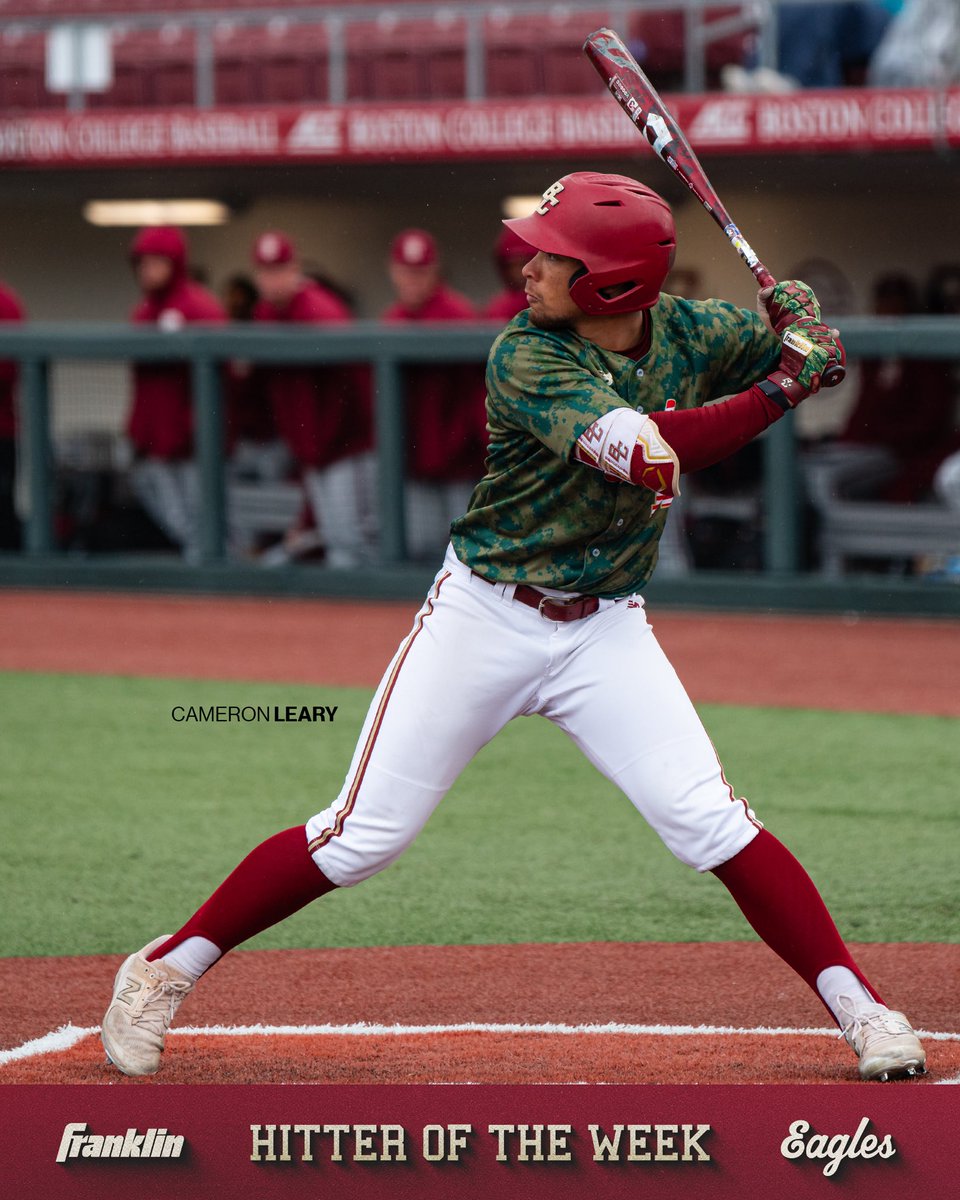 Last week’s Franklin Hitter of the Week: Cameron Leary ❄️ Leary hit his team-leading 11th home run of the season to walk-off No. 14 Florida State on Saturday 🦅