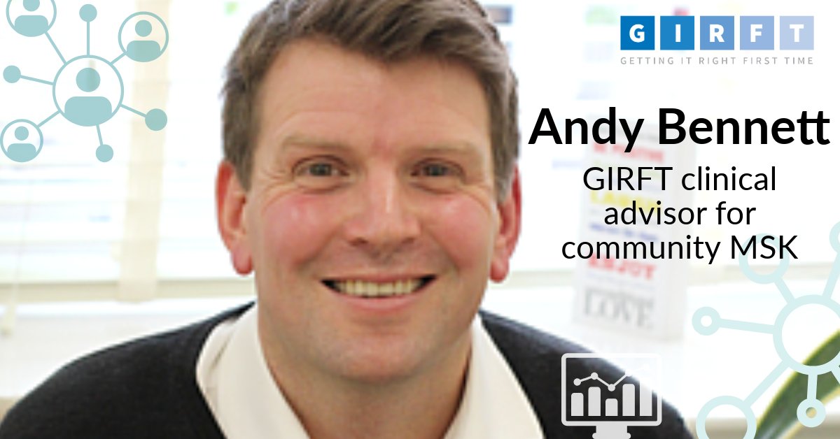 We're delighted to welcome Andrew Bennett @andypbennett79 as GIRFT's clinical advisor for our new community MSK workstream Andy is a consultant MSK physiotherapist in @SuttonHandC & former NCD for MSK Read more about the workstream & Andy's new GIRFT role🔗bit.ly/3VVsNcD