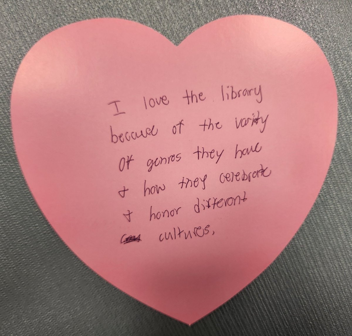 It's National School Library Month and we are enjoying what students are saying about our library. ❤️ @trishg1 @ALALibrary @LisaOckerman @Kam24Kim #librarylife