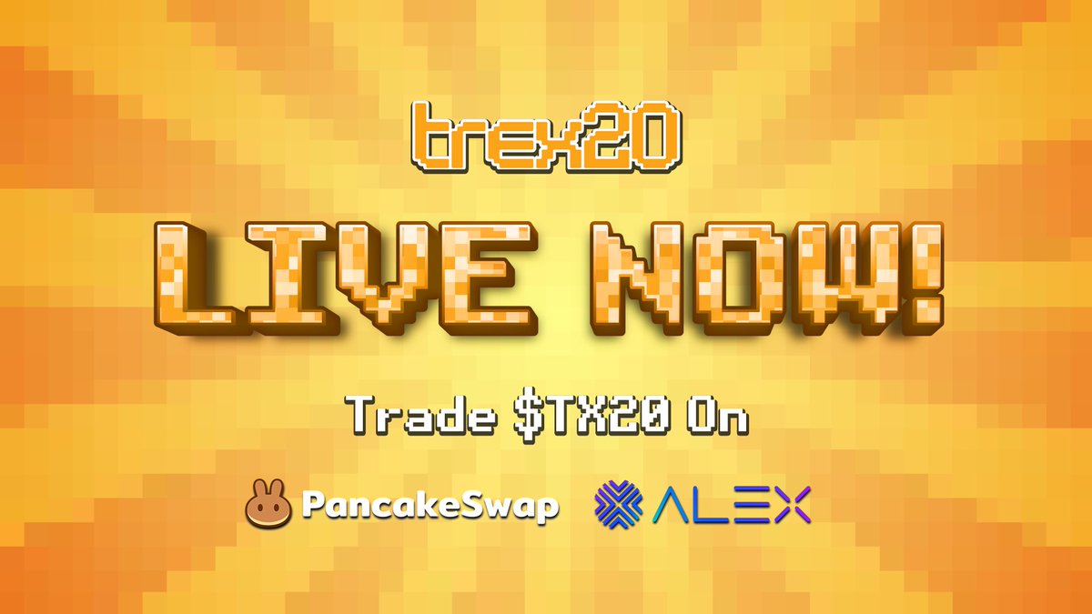 🔥$TX20 Trading Live Now!

Trade TX20/USDT Now on the following exchanges:

🥞 Pancake Swap
🔬Alex Labs

🔏 Official $TX20 Contract Address

📜 $TX20 BRC20 Inscription Address: 
c1d02a5fd937c26dcfc1b5b5bcd7601a6ecc466c894274f144b3dd0c466
📜 $TX20 BEP20 Contract Address: