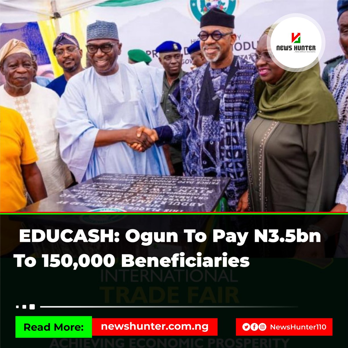 NewsHunter110's tweet image. EDUCASH: Ogun To Pay N3.5bn To 150,000 Beneficiaries

Read Full Story: rb.gy/ho9s49

#Ads #latestnews #newhunter #NIGERIA #Beneficiaries #Educash #Pay #Governor #abiodun #ogunstate #Ogun