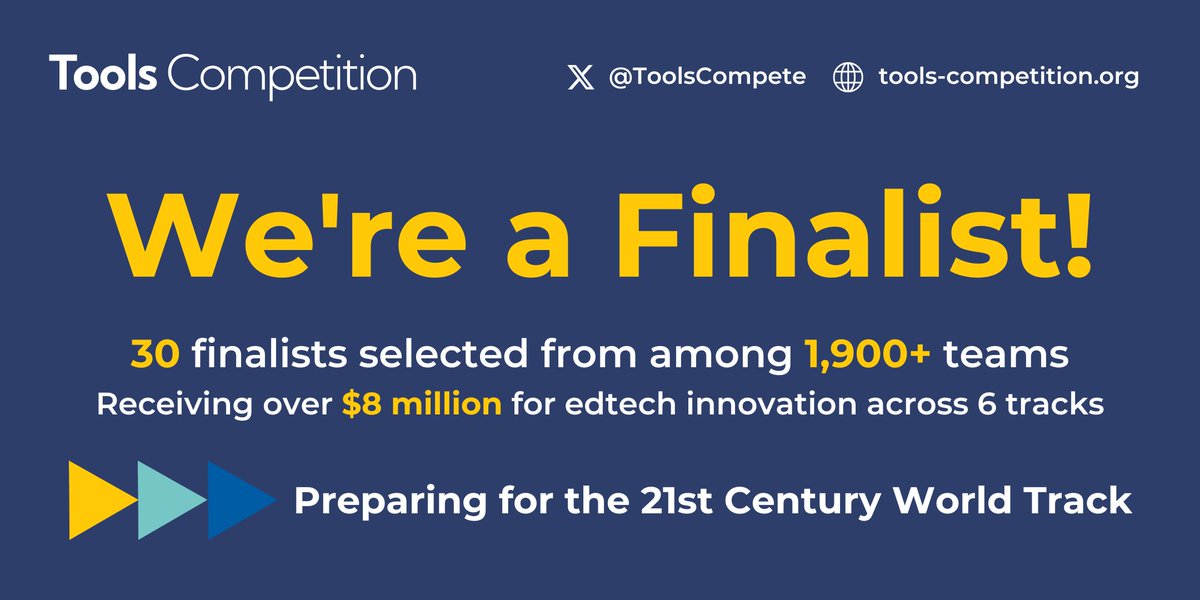 Thrilled to announce that HeyKiddo is a #ToolsCompetition finalist in the Preparing for the 21st Century World track! @ToolsCompete will award $8+ million this cycle to innovative learning technologies. Check out all the finalists tools-competition.org/23-24-finalist…