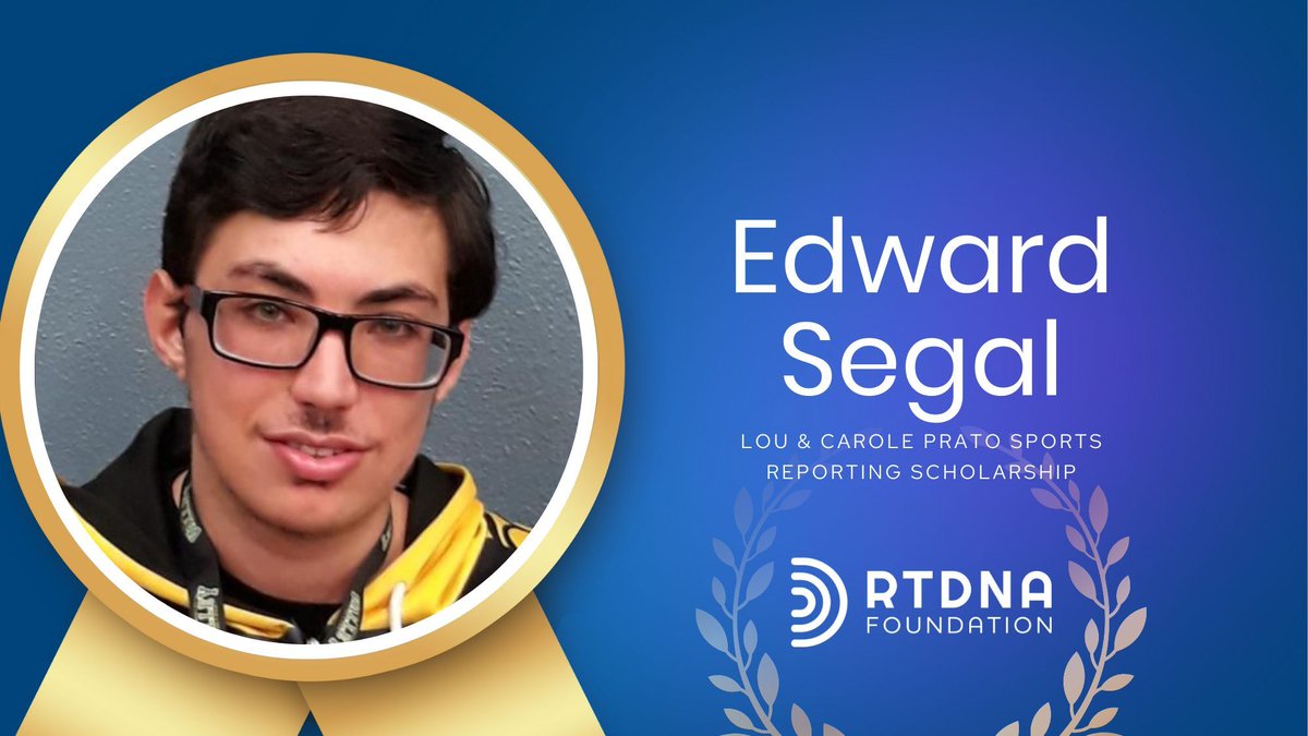 Congratulations to Edward Segal for being awarded the prestigious Lou & Carole Prato Sports Reporting Scholarship! 🏆 Presented by Lou and Carole Prato, this scholarship honors Lou's esteemed legacy of over 30 years of service to RTDNA and the RTDNA Foundation.