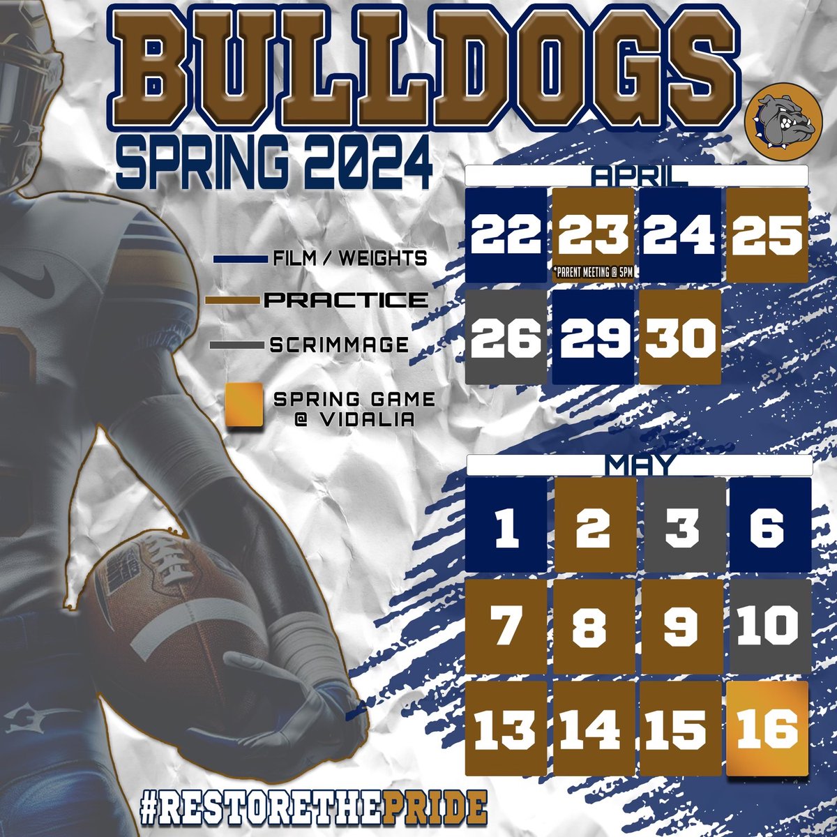 2024 Bulldog Spring Schedule!! #RestorethePride