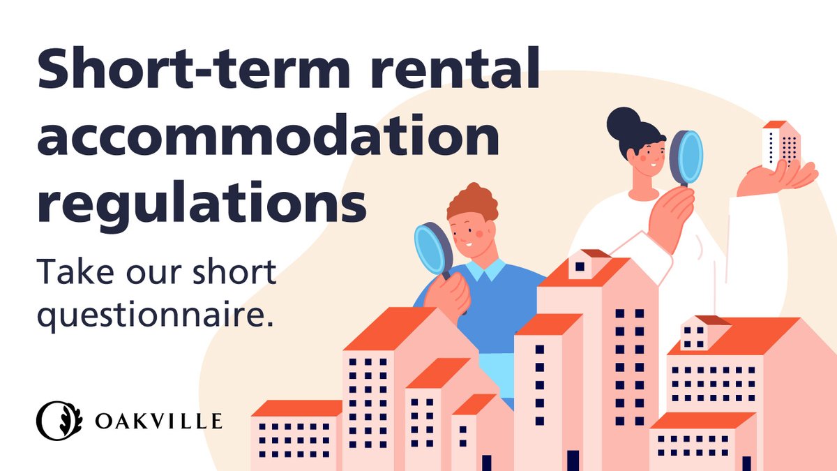 We’re reviewing short term accommodation regulations in #OakvilleON and we want to hear from you. Provide your feedback by taking our short online questionnaire or drop by our Open House on April 25: oakville.ca/town-hall/news…