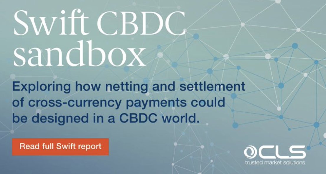 Learn more about our involvement in the Swift sandbox, demonstrating our commitment to exploring innovative technologies that reduce risk and increase efficiency in the FX market >> cls-group.com/news/swift-cbd… #CLSGroup #ShapingFX #CLSSettlement #CBDC #innovation