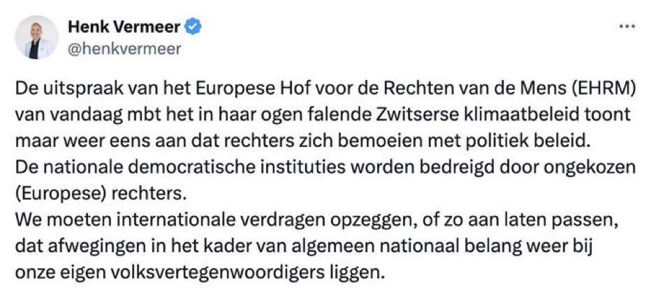 Politici die nog geloven in (onbeperkte) economische groei, politici die de durf missen de klimaatcrisis echt aan te pakken, politici die BigAgro belangrijker vinden dan de generaties na ons, politici als @henkvermeer zijn boos als rechter uitspreekt dat ze hun werk niet doen