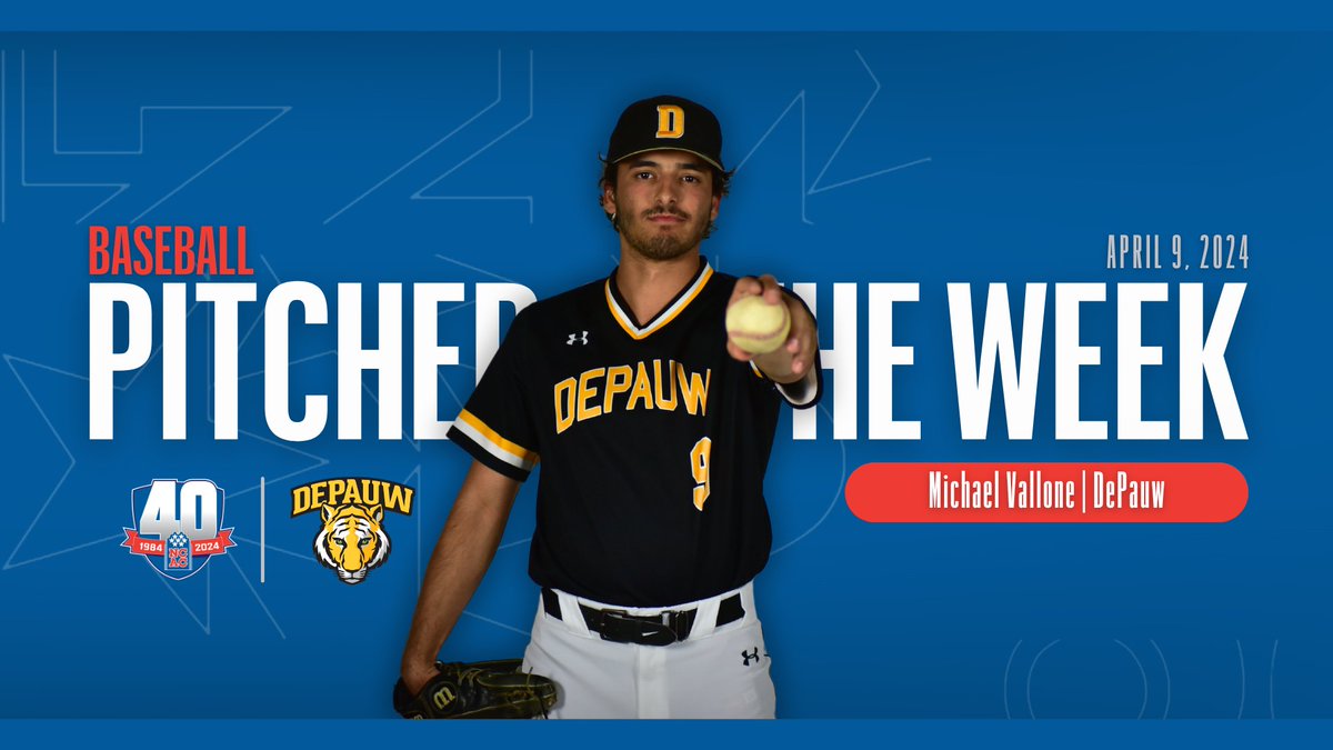 .<a href="/NCAC/">NCAC</a> Baseball Pitcher of the Week: Michael Vallone of @depauwbaseball

#NCACPride | #NCACFamily | #ncacbb

📰 tinyurl.com/mrxpneay