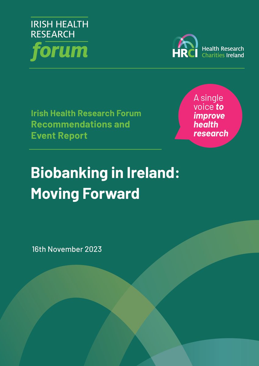 Exciting news! We've just launched the Report & Recommendations from the Nov 2023 Irish Health Research Forum, delving into the future of biobanking in Ireland. Find the report and one page snapshot here hrci.ie/biobanking-in-… #HealthResearchMatters