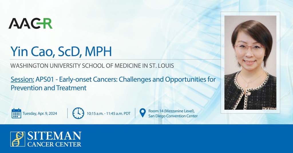 #AACR24: Dr. Yin Cao @WUSTLmed chairs and presents at this Advances in Population Sciences session. abstractsonline.com/pp8/#!/20272/s…