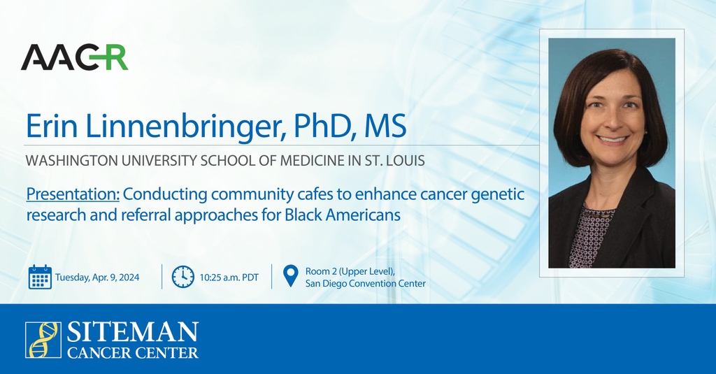 #AACR24: Dr. Erin Linnenbringer @WUSTLmed presents during the NIH08 - @theNCI Network: Participant Engagement and Cancer Genome Sequencing (PE-CGS) Community Health Educator Supplement Program. abstractsonline.com/pp8/#!/20272/s…