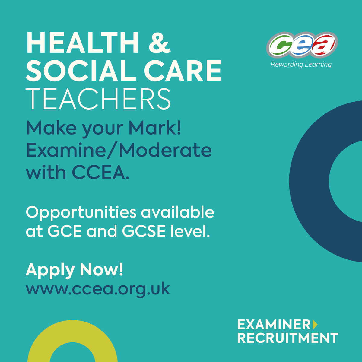 📣Do you teach GCE/GCSE Health & Social Care? We are recruiting examiners and moderators for this subject. If you would like to find out more and also information on how to apply, go to ow.ly/cuYL50LSbTt