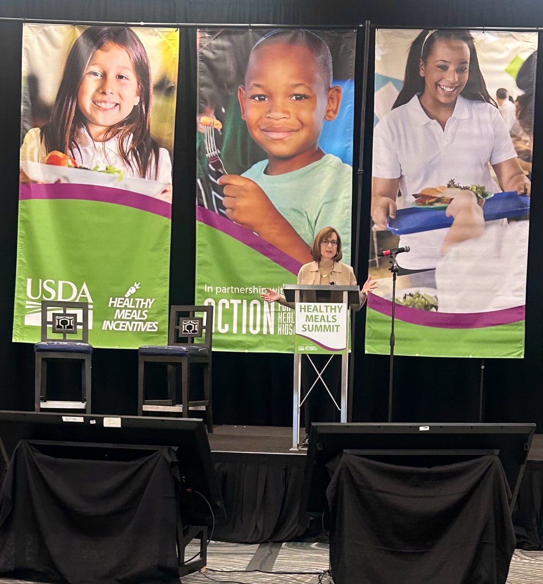 Spring 2024 #HMISpringSummit Opening Session: @USDANutrition Administrator Cindy Long talks about the innovation happening in school nutrition and encourages attendees to share their stories.