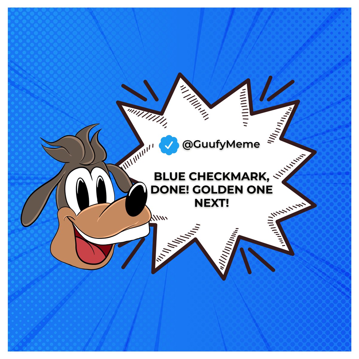 ☑️ Officially Verified! #GuufyGang, we’ve got the blue checkmark on Twitter now! 🎉 This is a huge step for #GuufyForPresident, bringing us closer to making our dream a reality. Thanks for the support, let's keep the momentum going! 🐾 #Verified #Guufy