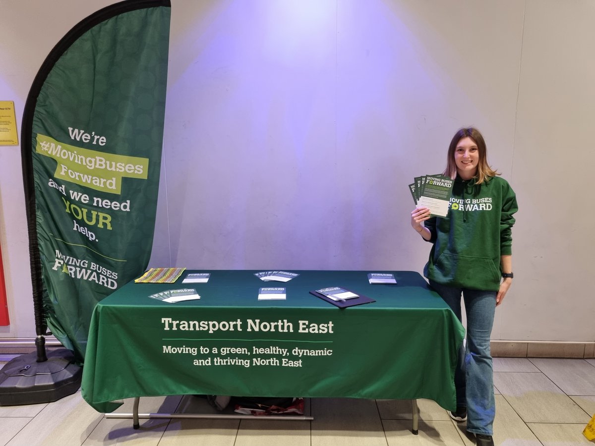 transport_north's tweet photo. #MovingBusesForward is at Gosforth Shopping Centre until 4pm today! 

If you're in the area please come along and have a chat, and share your priorities for the North East bus network  😊 👋 @NewcastleCC 

Can't make it? Fill in the survey online 👉 https://t.co/Sc5jrRNPGB https://t.co/t6wknnIHLG