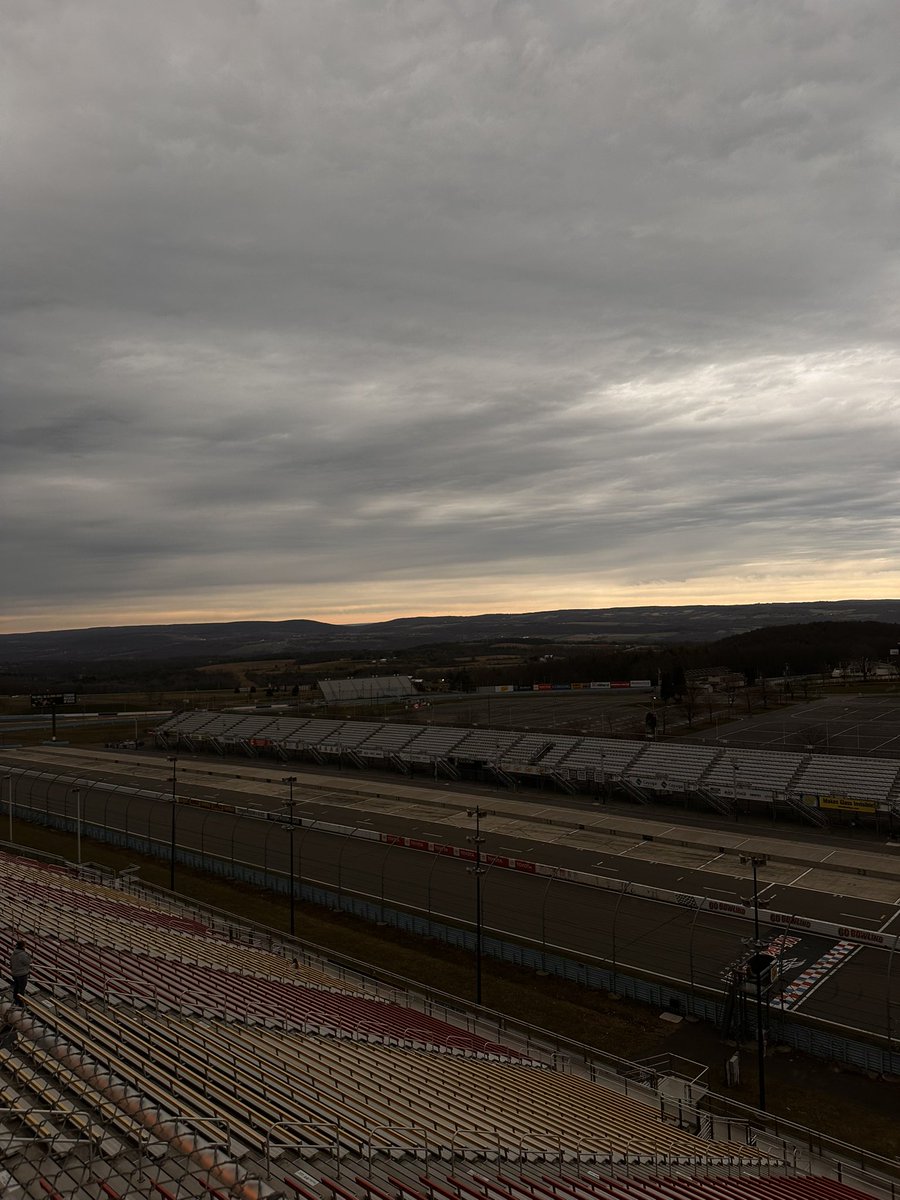 Took in the eclipse from the track. It may have been overcast, but we still loved the view. 😍