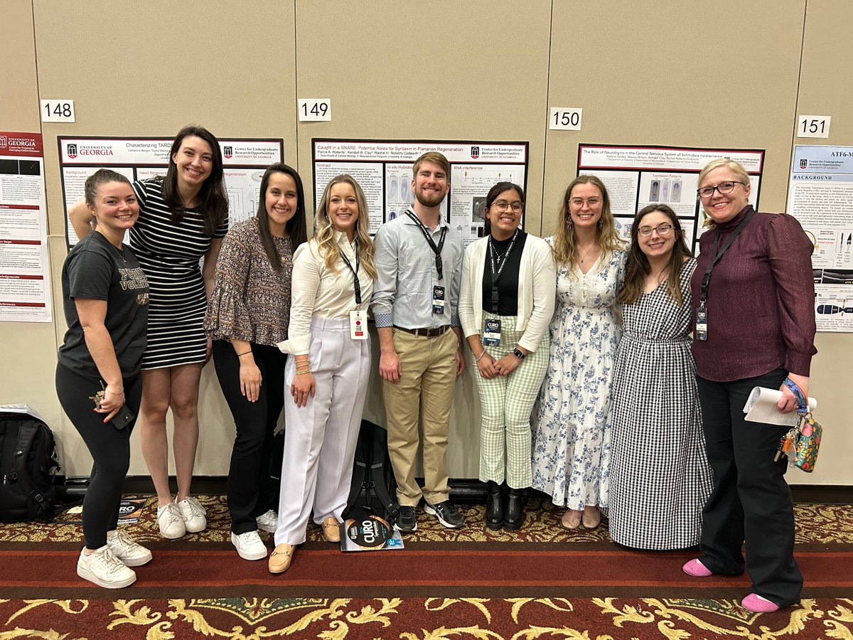 Lots of fun at the @uga_curo symposium, where Catherine, Pierce, and Natalie presented their research. Many thanks to their mentors, @TaylorMLanier, @kendallbclay , and #MaceyWilson! And kudos to our excellent undergraduate team for their research, ideas, and energy!