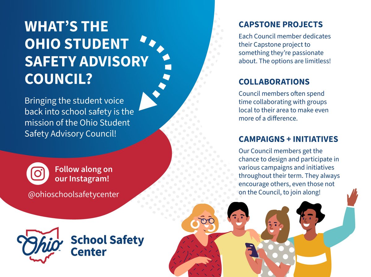 Do you want to be a part of a group that amplifies student voices working towards making schools safer, both physically and emotionally? The application period for the 2024-2025 Ohio Student Safety Advisory Council is open through April 19th! Apply at bit.ly/4ceoEq7