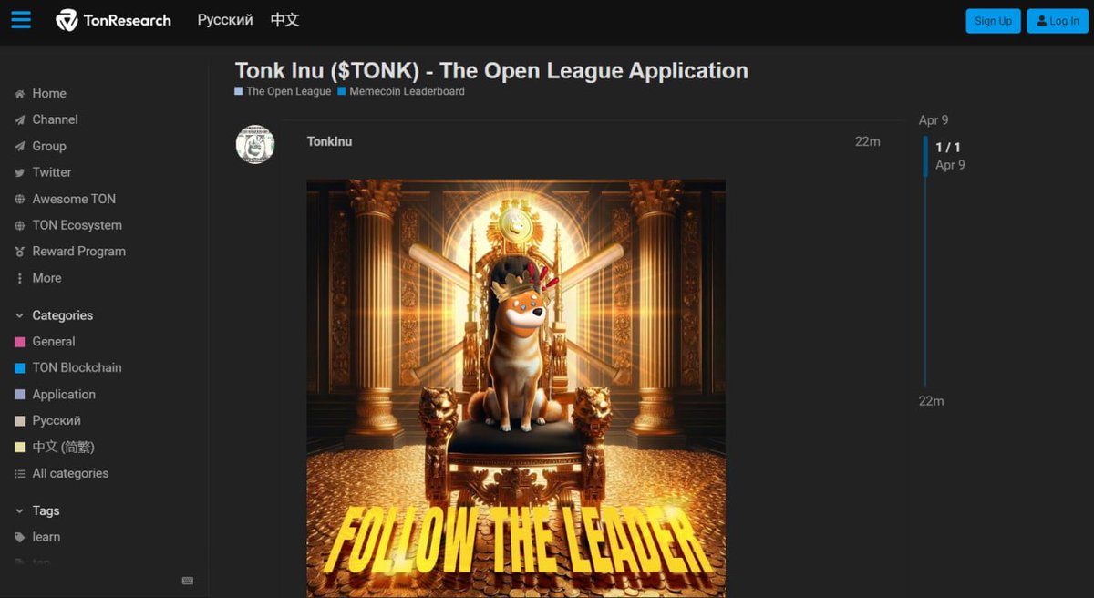 $TONK, our listing on the OpenLeague was strategic! We waited until yesterday to be able to add major milestones to our application, such as: Our new sniper/trade bot, listing on CEX, updates on Coingecko and CoinMarketCap. Now we need the entire community to access our…