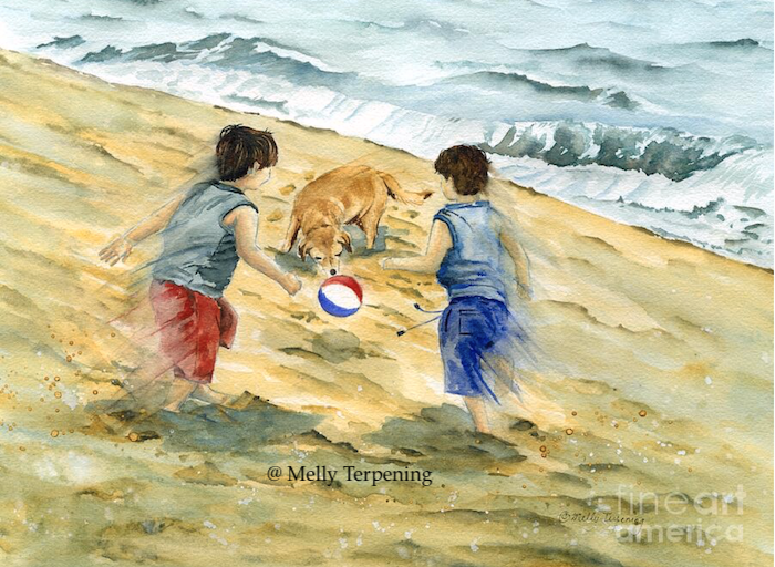 New Painting :-'Beach Fun'- fineartamerica.com/featured/beach… #watercolor #watercolorpainting #beachlife #beachboys #summer #interiordesigner #homedecor #paintings #art