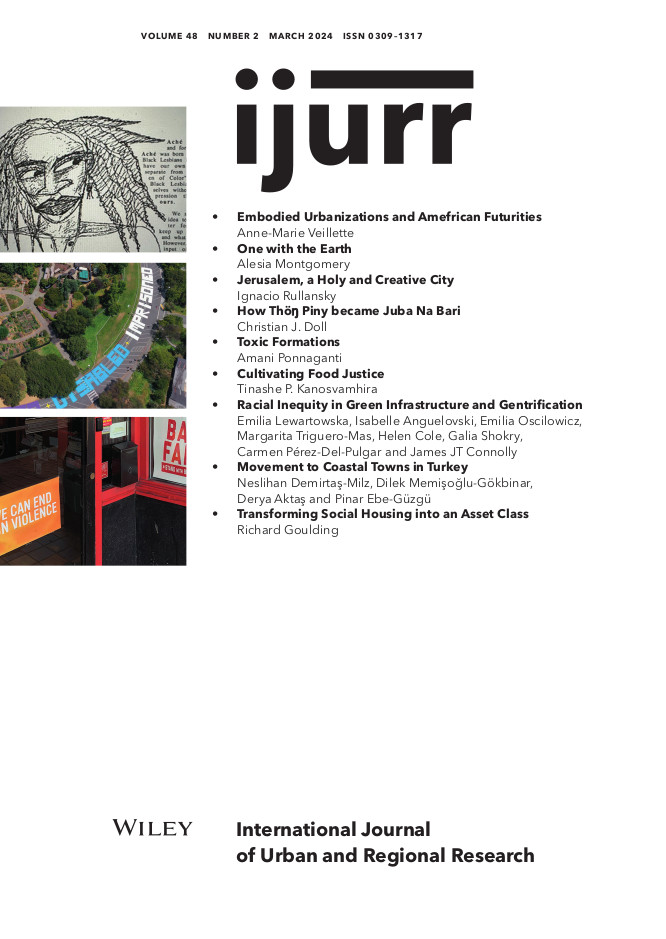 The latest issue of IJURR is now available online! Featuring 9 original articles, the issue can be accessed here: ijurr.org/issue/vol-48-n…