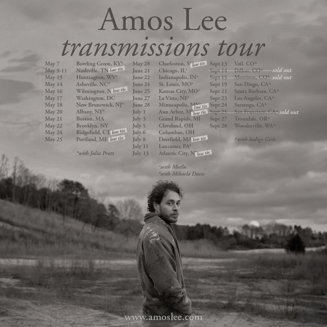 Amos kicks off the Transmissions tour next month! Tickets are selling fast - grab them now before they’re gone amoslee.com/tour