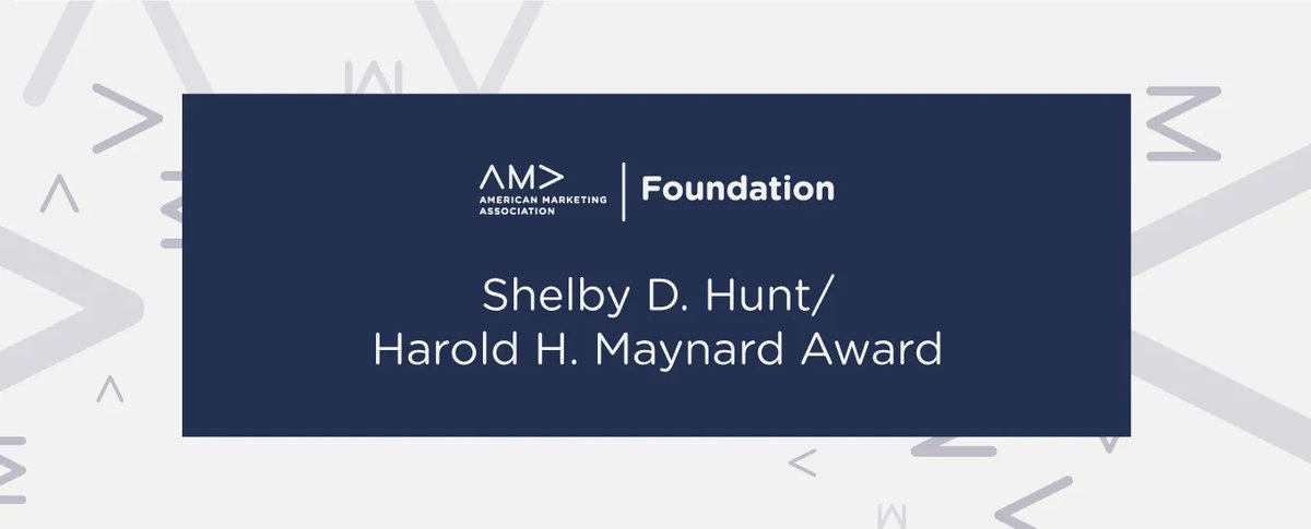 Congratulations to @PeterNGolder, Marnik Dekimpe, Jake An, Harald van Heerde, Darren Kim and Joe Alba, winners of the 2024 Shelby D. Hunt/Harold H. Maynard Award! The award honors a JM article for significant contributions to marketing theory. Learn more: bit.ly/3U9M3Ss