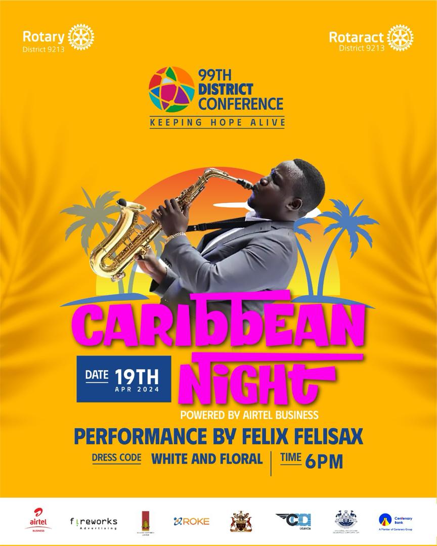 Get ready for a high-energy Caribbean Night at the #99ThDISCON! Join us on the 19th of April for a party featuring @IamVinka, @a_ka_dope, @deejaybugy, and @felixfelisax 🔥. Last-minute registrations available at discon.rotaryd9213.org. Let's celebrate and elevate the vibes