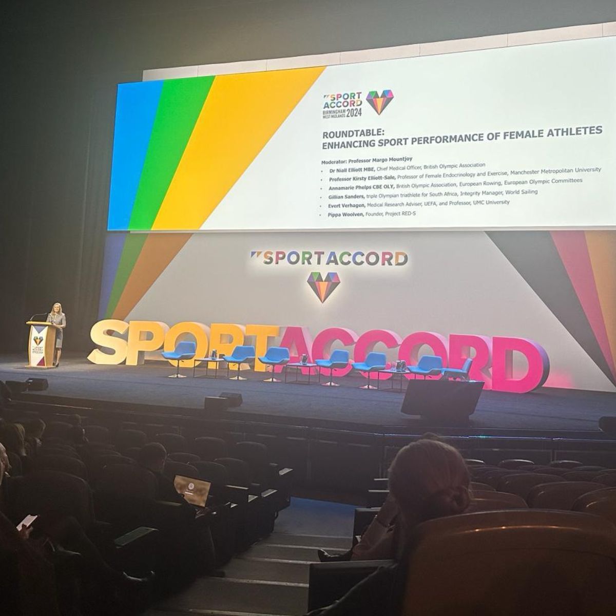 We're attending @sportaccord this week - come and talk to us on Stand 10 to #ShareTheChange. Our Chair @PhelpsAnnamarie CBE OLY contributed to an informative and insightful panel discussion on medical issues facing women in sport.