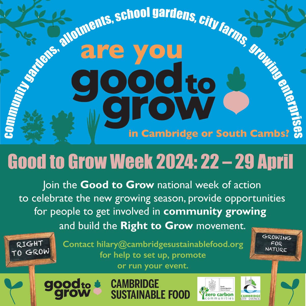 We are super-excited to be working with Community Artist @HilCoxCondron to create, demonstrate and make a noise about all the great growing projects in Cambridge and South Cambs. Find out more here: goodtogrowuk.org/good_to_grow_d… #GoodToGrow #GrowYourOwn