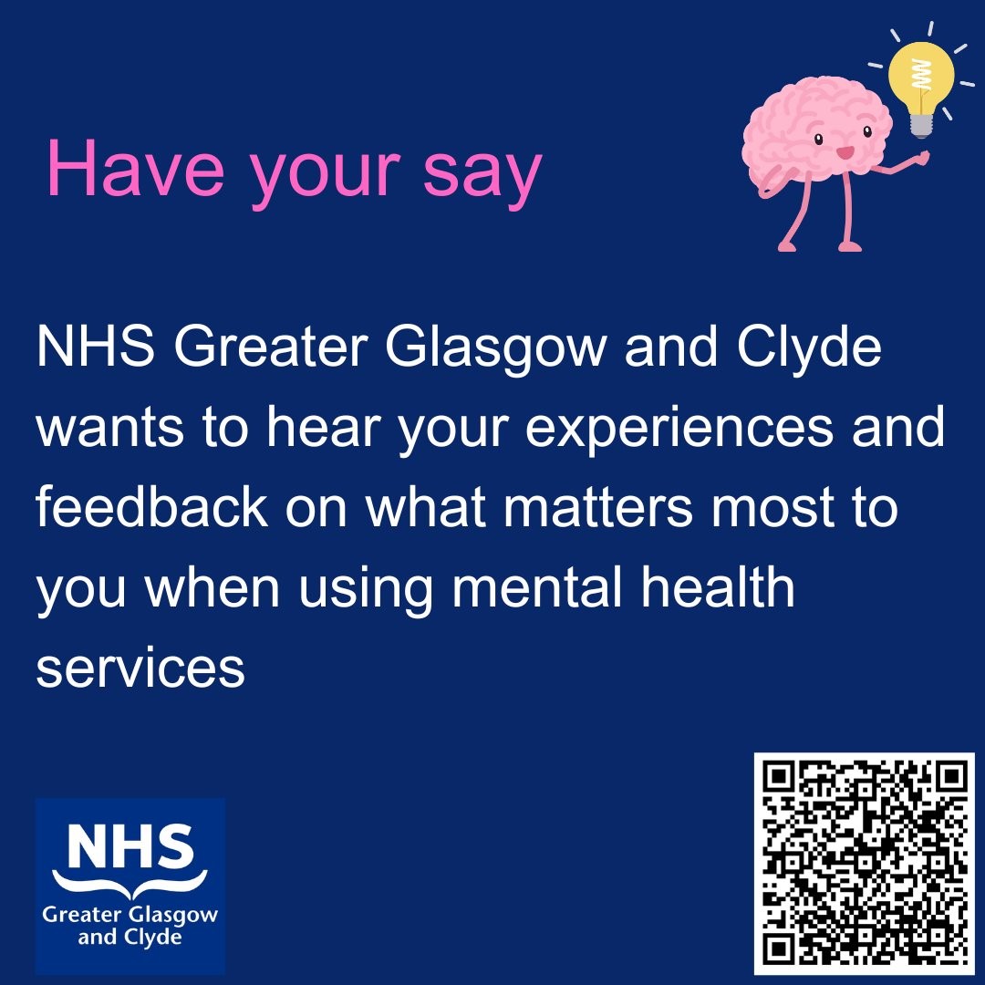 We want to hear your feedback about mental health services in Greater Glasgow and Clyde. For more information and to complete a short survey, please visit: nhsggc.scot/views-sought-o…