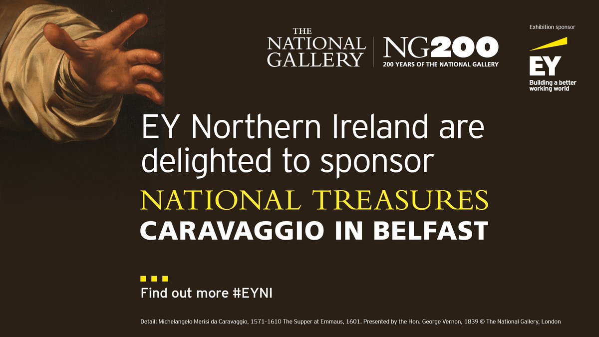 EY NI are the proud exhibition sponsor of National Treasures: Caravaggio in Belfast opening 10th May at the @ulstermuseum. @NatMuseumsNI #EYNI #BuildingABetterWorkingWorld