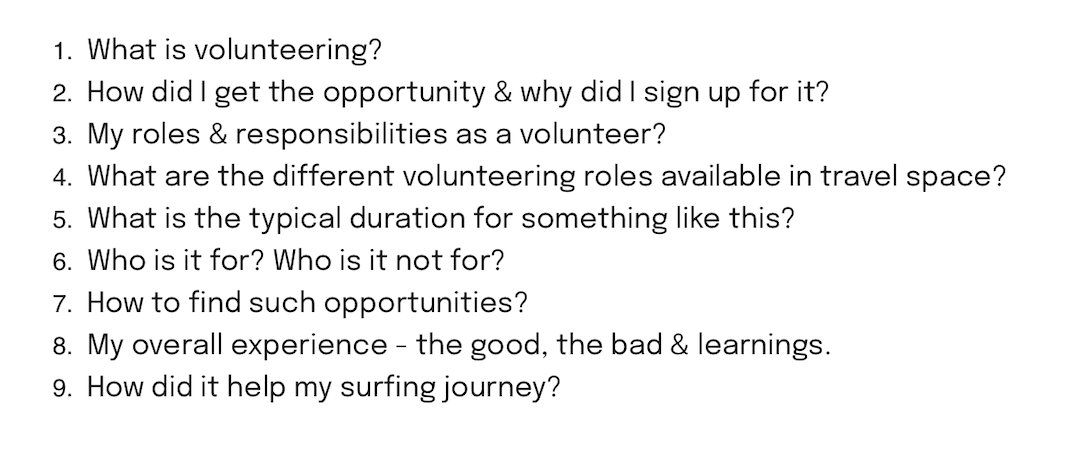 Volunteering - your gateway to free travel?

I volunteered at a surf school in Varkala, Kerala & here's everything you need to know about it. 🥁

In this post, I have answered the following questions:

link in 🧵
