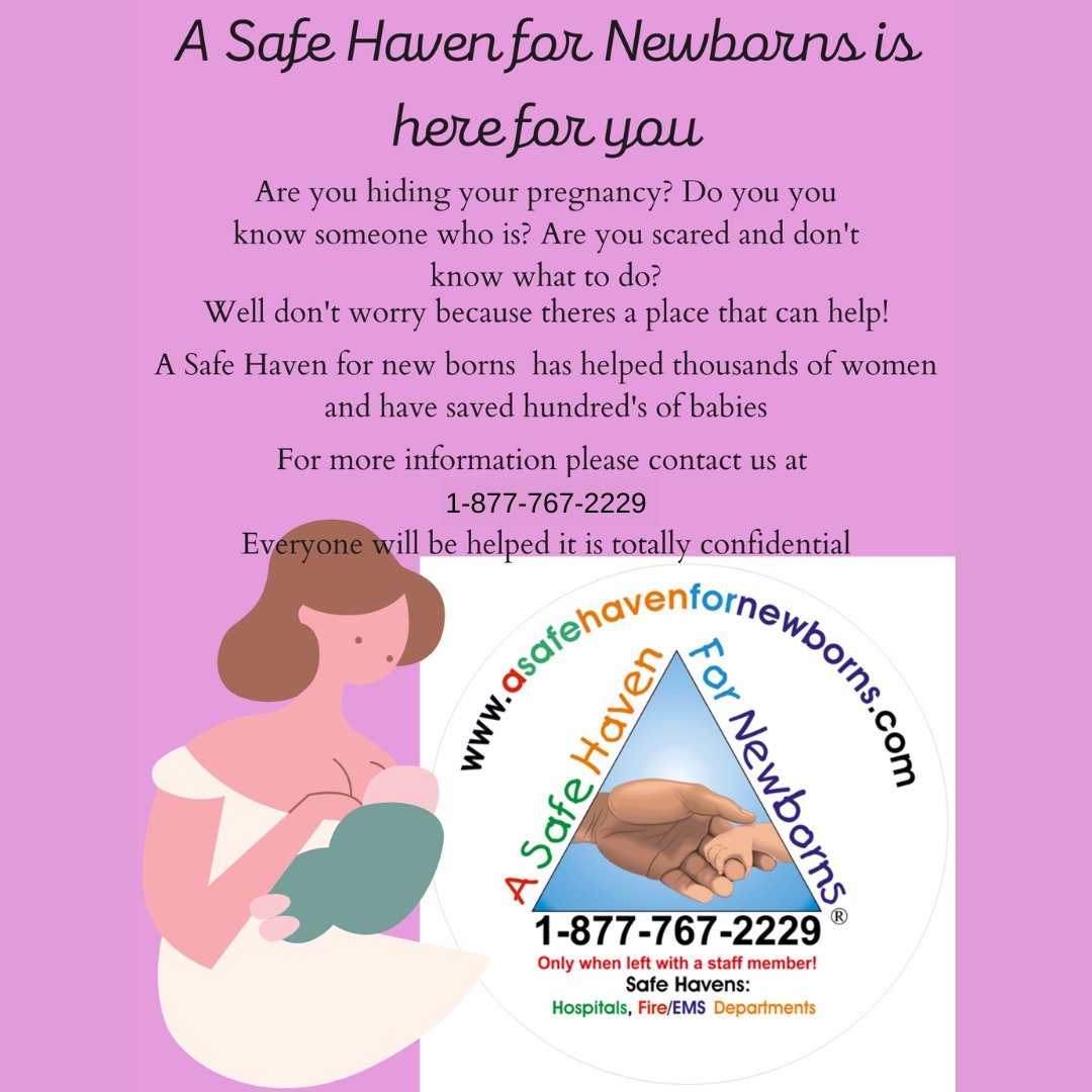 Pregnant? Scared?
Don’t Panic - A Safe Haven For Newborns is here to HELP!!
For more info click here: asafehavenfornewborns.com

#asafehavenfornewborns #infantabuse  #pregnantwomen #ashfnb #babies #pregnancyhelp #pregnantandalone #dontpanic #weareheretohelp #everylifeisprecious