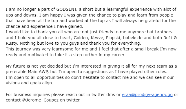 eraa (@eraacs) on Twitter photo Thank you <a href="/GODSENT/">GODSENT</a> @Ludwigvanpop <a href="/ZyppeCS2/">Samuel Martinsson</a> and a big thank you too <a href="/OskarHemby/">OskarHemby</a> you helped me alot with helping me become an esportathlete. â€ïž Thank you <a href="/GODSENT/">GODSENT</a> @Ludwigvanpop <a href="/ZyppeCS2/">Samuel Martinsson</a> and a big thank you too <a href="/OskarHemby/">OskarHemby</a> you helped me alot with helping me become an esportathlete. â€ïž