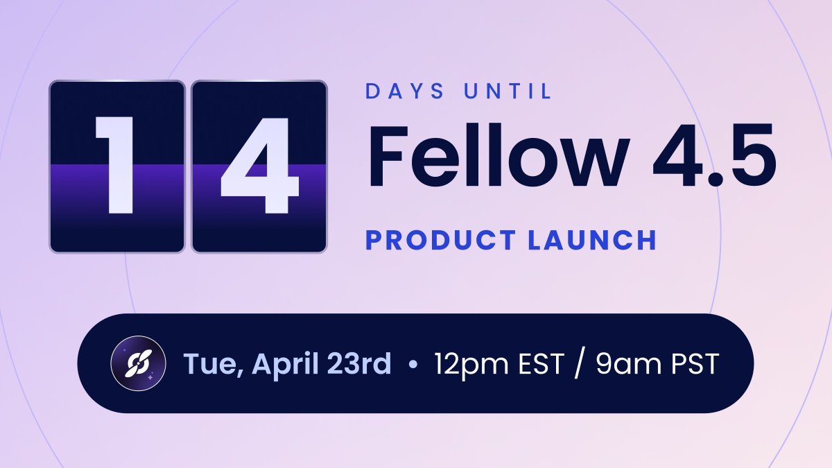 The countdown has officially begun! 🎉 In just 14 days we're going to be showcasing Fellow's brand new features that take AI notetaking to the next level 🚀 RSVP well in advance to get all the event info directly in your inbox 📥 buff.ly/49r6hLM #tech #AI #meeting