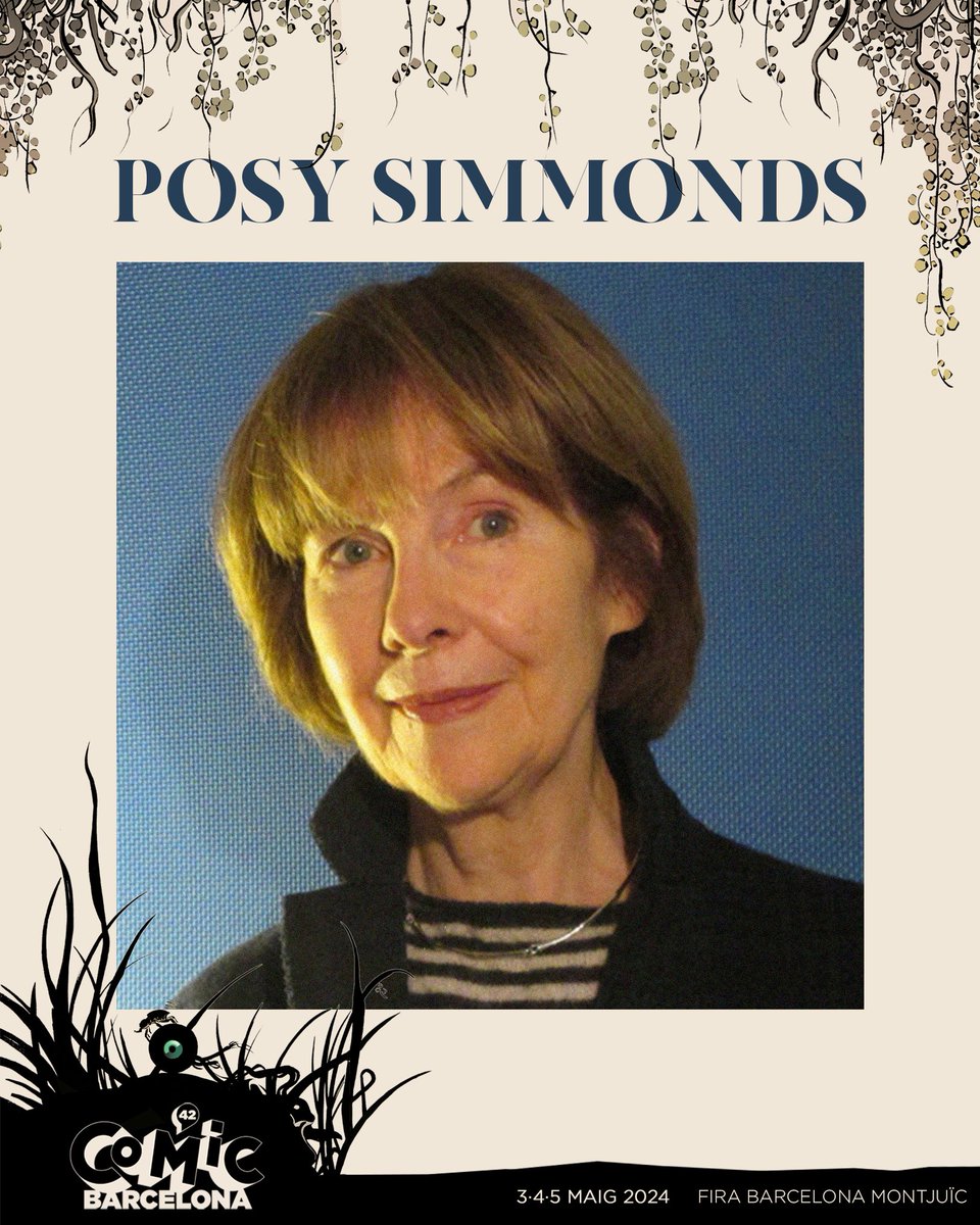 Estamos encantadas de anunciar que 💥 Posy Simmonds estará presente como invitada en el #42comicBCN ❗ 🏆 La recién galardonada con el 𝗚𝗿𝗮𝗻𝗱 𝗣𝗿𝗶𝘅 del Festival de Angoulême 2024 asistirá al evento en colaboración con 🤝 @SalamandraGraph . Algunas de sus obras, como