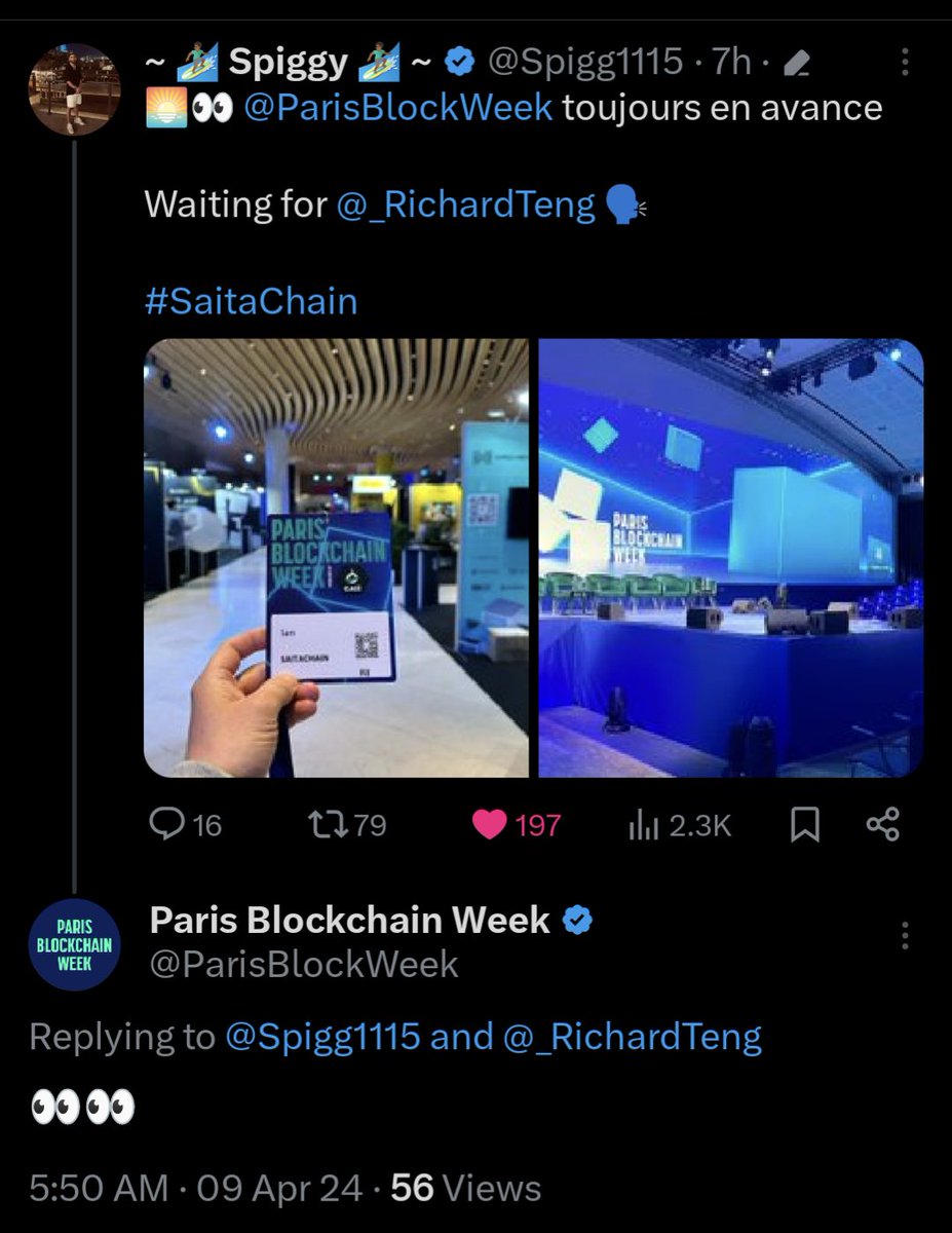 👀 #SaitaChain #ParisBlockchainWeek